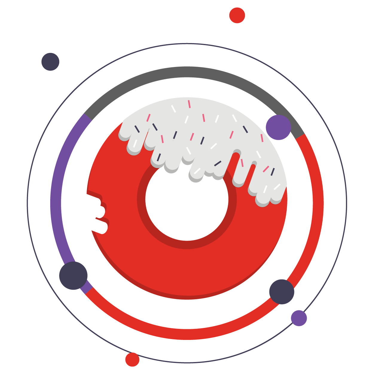 donut with bite icon for motivational speaker topic about employee motivation